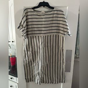 Eileen Fisher linen striped tunic dress